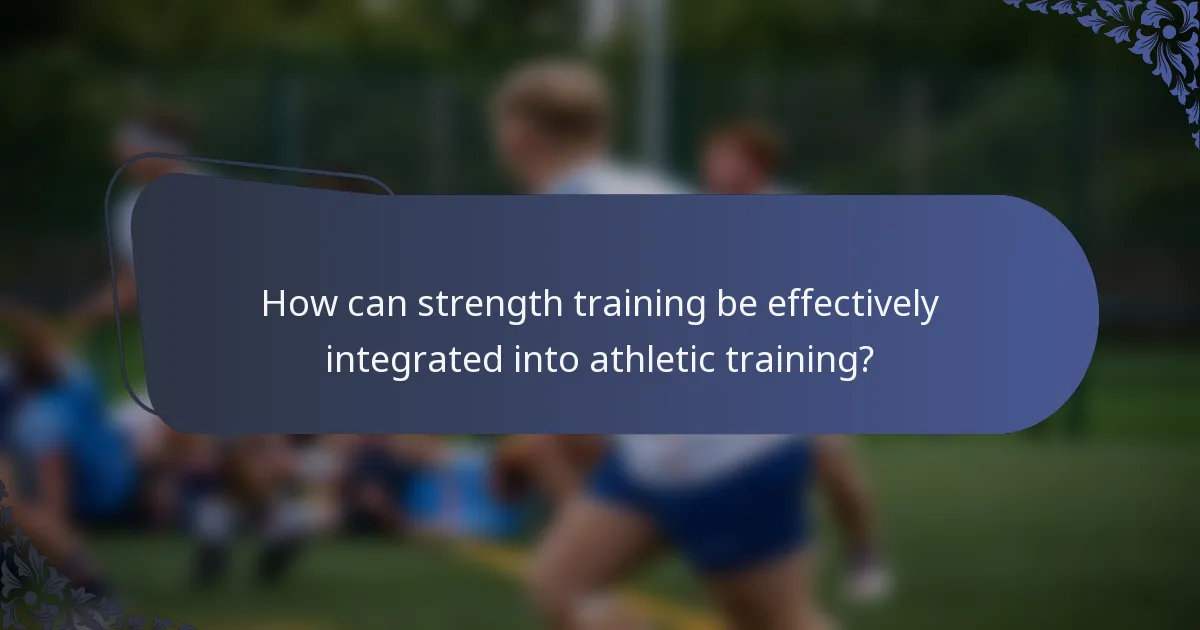 How can strength training be effectively integrated into athletic training?